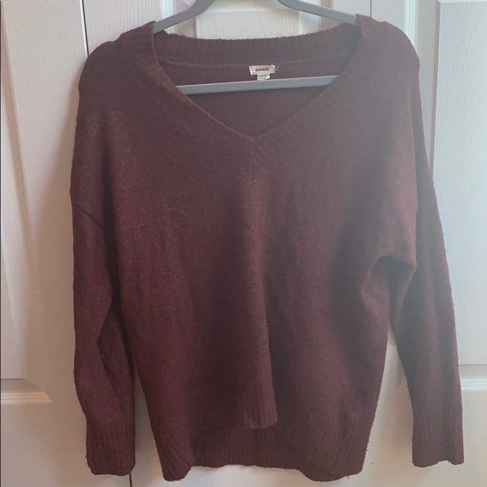 V-neck sweater.